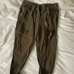 Aritzia Wilfred Linen olive pants
